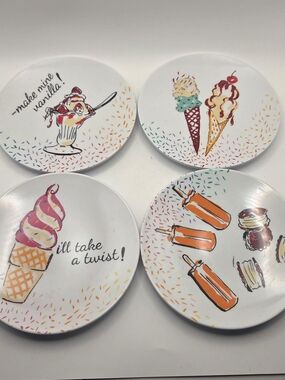 Sur La Table Small Plates 6 Inch Set Of 4 Melamine Summer Ice Cream